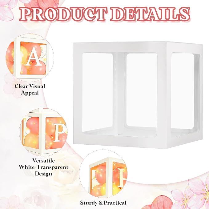 uxcell 6 Pcs Party Balloon Boxes, Transparent Balloon Boxes - Image 3