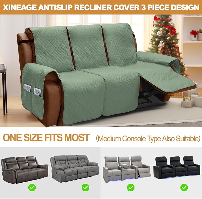 XINEAGE Water Resistant Recliner Cover, 3 seat Recliner Sofa Covers - Image 5