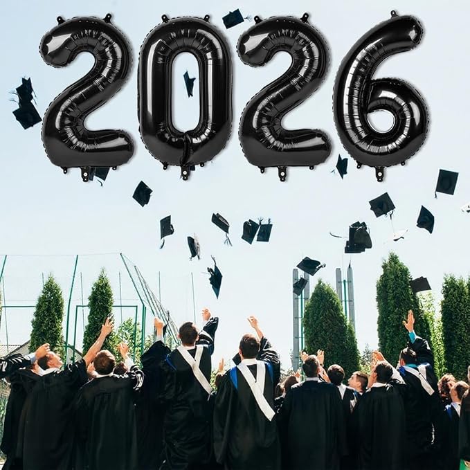 2026 Number Black Balloons 40Inch Balloon - Image 3