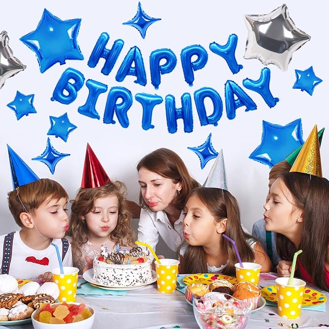 CANREVEL Happy Birthday Banner Decorations + Sign Balloons, - Image 4