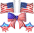5 PCS 4th of July Patriotic Balloons Set, American Flag Balloons USA Flag Bow by WelcomeToYOUDICT