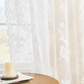 SEEKRIGHT Sheer Lace Curtains 72 Inch Length 2 Panels White Floral Curtains by SEEKRIGHTHomeDecor
