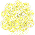 25 Pcs Yellow Confetti Balloons, 12 Inch Thickened Clear Latex Balloon by VHUWE