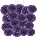 Qimoo 20pcs Dark Purple Paper Pom Poms Decorations, DIY Tissue Paper Flowers by QIMOO