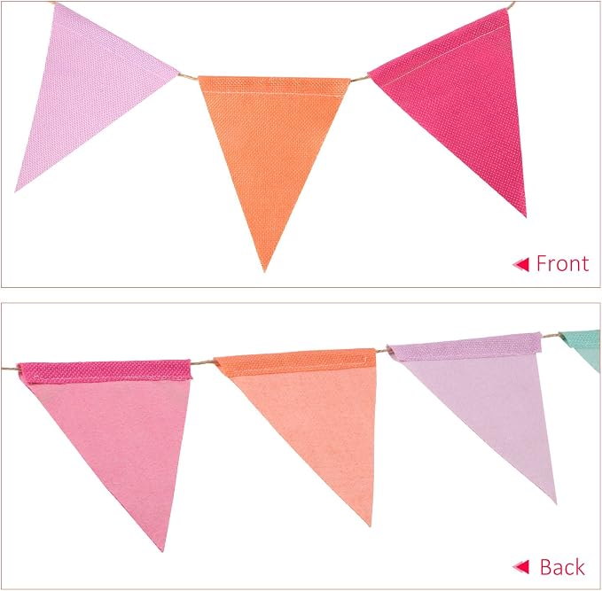 HESTYA 42 Pieces Colorful Pennant Banner Flag Multicolor Bunting String - Image 4