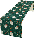 Christmas Table Runner,Seasonal Winter Xmas Holiday Green Table Cloth Kitchen Dining Table Decoration for Home Party Decor 13x60 Inch