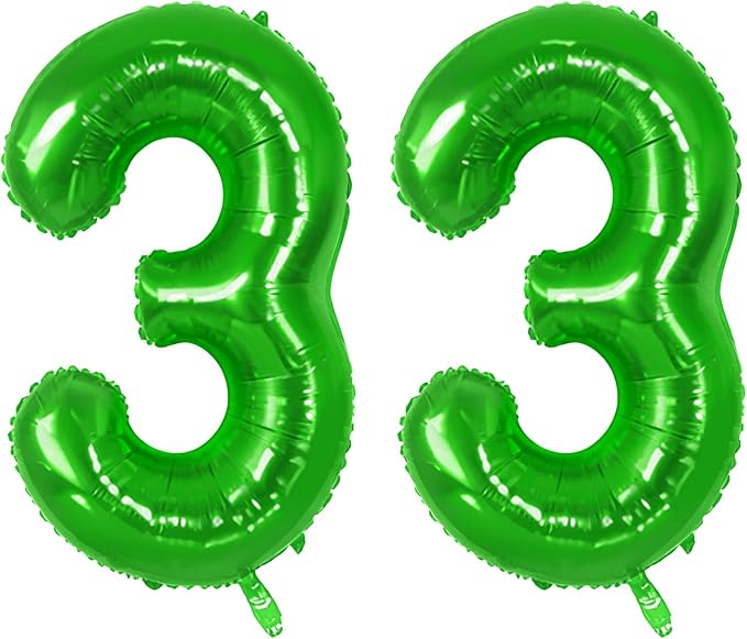 Number 33 Balloons for 33rd Birthday Party Decorations, 0-100 Large No.33 by Joycard