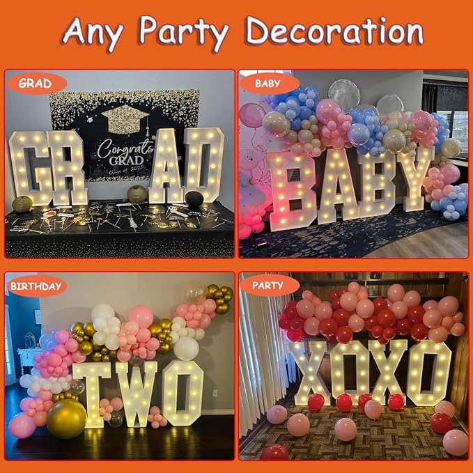 Merry Mosaics 3FT Marquee Light Up Letters, Large Marquee Letters, Mosaic - Image 6