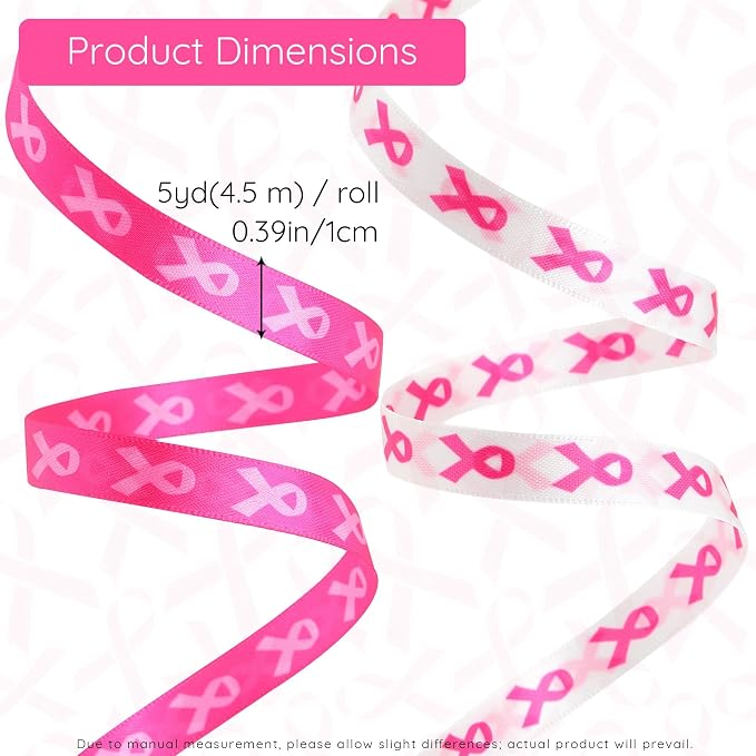 Breast Cancer Awareness Ribbons, 2 Rolls Breast Cancer Ribbons - Image 2