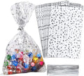 100 Pcs Star Printed 5"X 11" Gift Wrap Cello Cellophane Treat Bags Plastic Poly by COQOFA