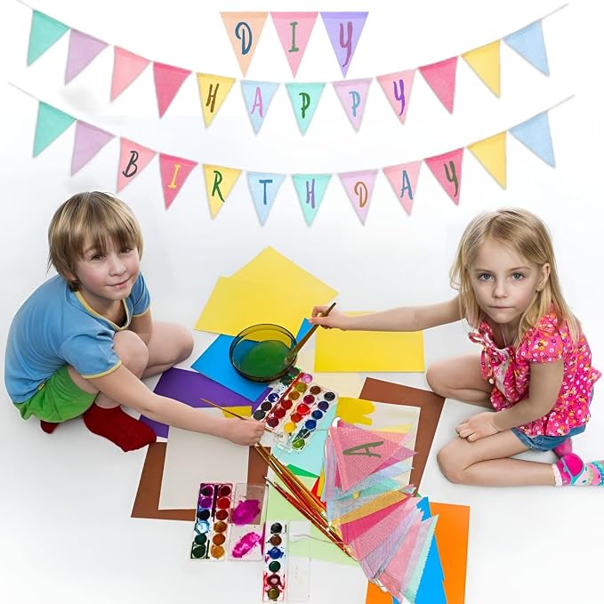 8 Strings 96 Feet Pastel Pennant Banner Flags - Image 4