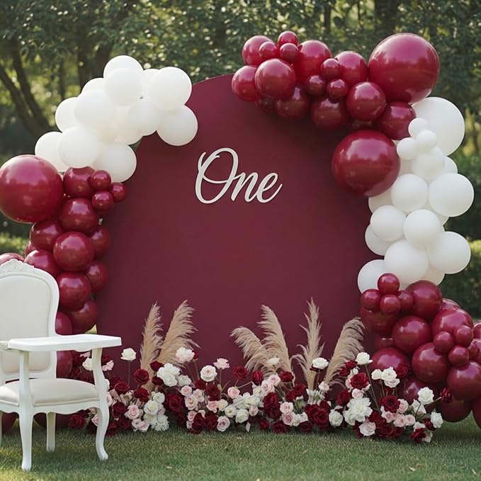 RUBFAC Burgundy Balloons 87pcs Different Sizes 18 12 10 5 Inches, Maroon Latex - Image 7