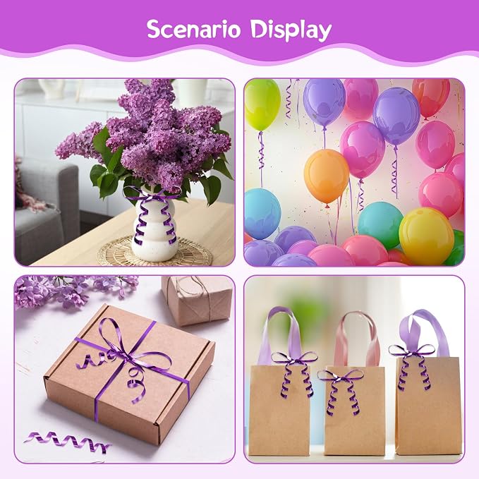 500 Yards Curling Ribbon， Bright Purple Balloon String Ribbon，for Gift - Image 6