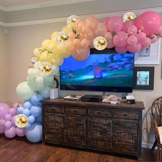 Pastel Balloons 12 Inch Pastel Rainbow Balloons 35Pcs Multicolor Colorful - Image 6