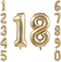 White Gold Number 18 Balloon 40 Inch, Champagne Foil Adult Decoration | by Unknown