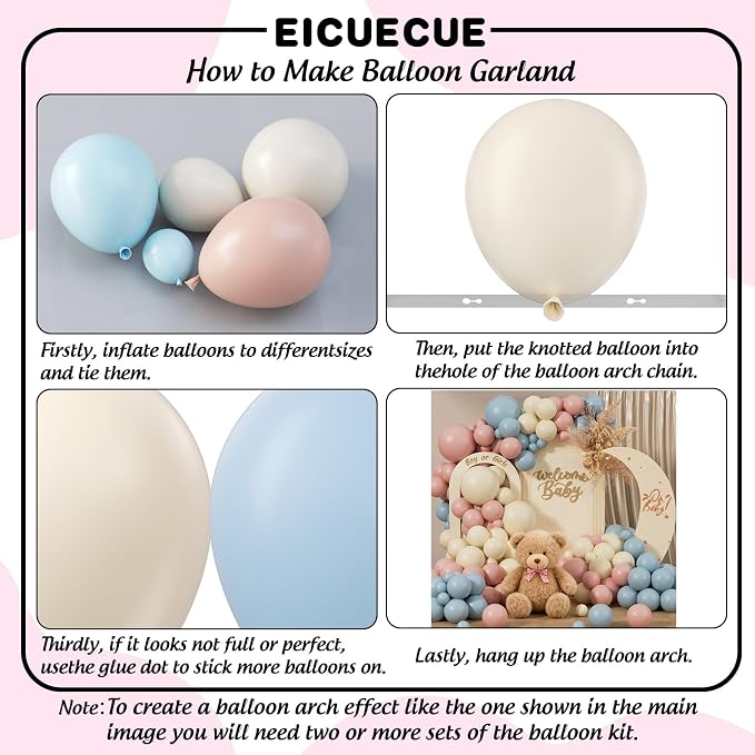 Gender Reveal Balloons Garland Arch Kit 154Pcs - Image 3