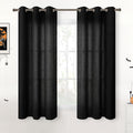 YoungsTex Black Linen Curtains 54 Inch Length by YoungsTex