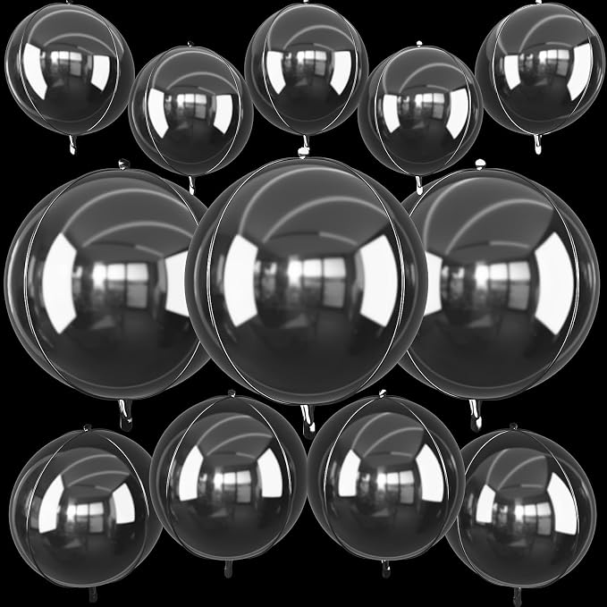12Pcs Clear Round Foil Balloons by vibzox