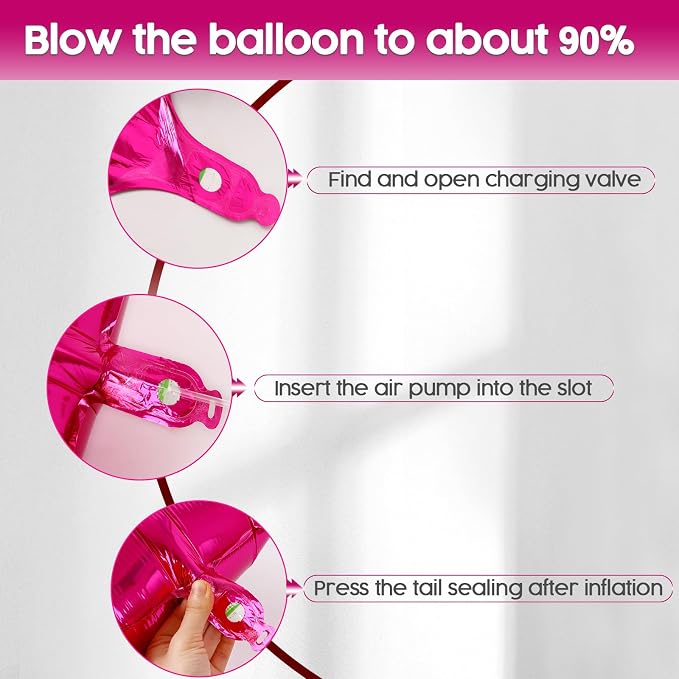 5 Balloon - Hot Pink Birthday Number Balloons, 40 Inch Party Decorations | Hot - Image 6