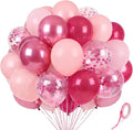 Pink Balloons 60Pcs 12 Inch Pink Confetti Latex Balloon Set by Kelfuoya