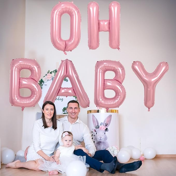 40 Inch Giant Pink Letter Balloon B, Foil Balloon Pastel Pink, Light Pink - Image 4
