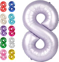 Helium Foil Lilac Number 8 Balloon 40 Inch, Mylar Eight Numbers 8 18 28 38 48 by Upgesy