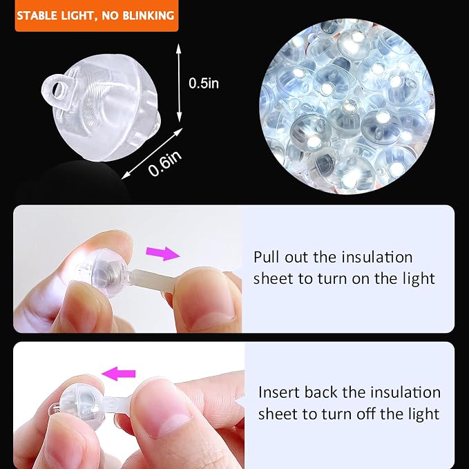 200pcs Led Balloons Lights, Mix Colors Long Standby Time Round Ball Balloon - Image 3