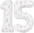 Wildflower Number 15 Balloons for 15th Floral Theme Birthday Party Decor | 40'' by Froova