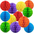 Rainbow Paper Honeycomb Balls, 6 and 10 inch Hanging Tissue Pompoms, 12 Pack by Unknown