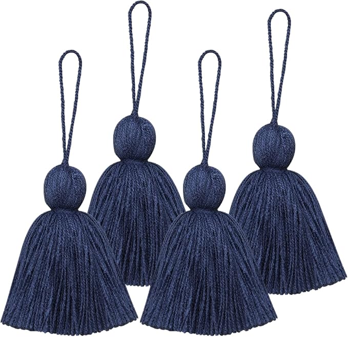 Big Size 4 PCS Tassels for Crafts, Handmade Hanging for Pillow Decor, Blanket by NINGYOHI