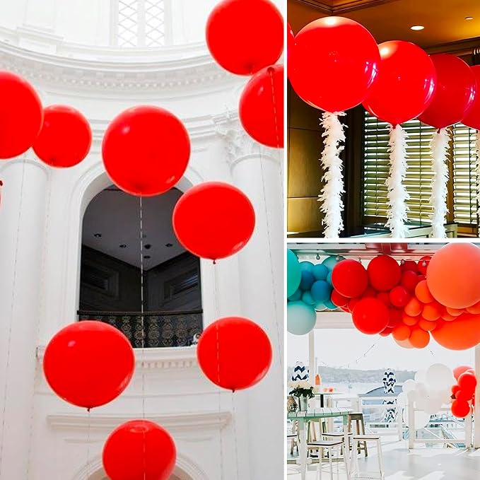 PartyWoo Red Balloons 4pcs Red Helium Latex Balloons 36 Inch | Birthday - Image 5