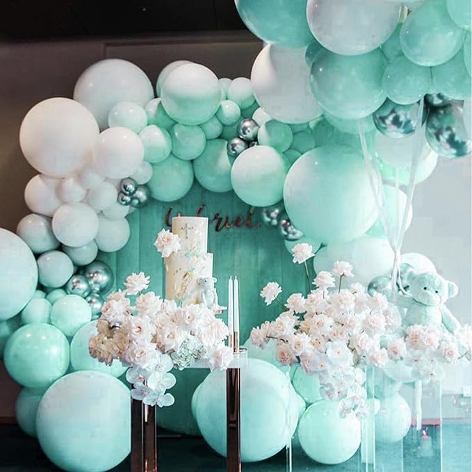 PartyWoo Teal Balloons 140pcs Turquoise Latex Balloons Different Sizes | 18 12 - Image 5