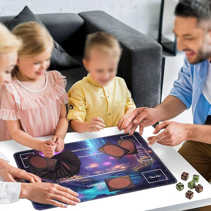 for TCG Playmat with Zones, Non-Slip Rubber Bottom Trading Card Game Mat with - Image 6