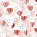 Rose-Gold Pink White Galentines-Decorations Heart Garland - 39Ft 3D Valentines by OURUOLA