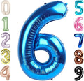 6 Balloon Numbers Birthday Decorations, 40In Dark Blue Balloons by Mluchee