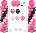 Hot Pink and Black Balloon Column Stand Kit Set of 2 by ZyloonDecoration