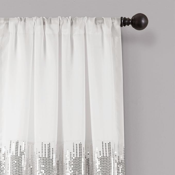 Lush Decor Night Sky Window Curtain Panel, Single 42"W x 84"L White & Blush - Image 3