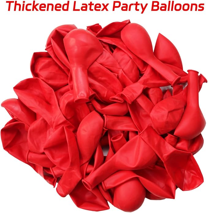 ASIYUHY Red Balloons 12 Inch 100 Pack Thicken Latex Red Balloon - Image 6