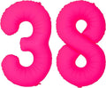 Pink Birthday Number 38 Balloons 40IN Fluorescent Pink 83 Foil Balloon | by YOIOZAIZAI