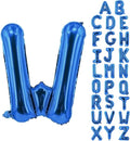 Letter Balloons 40 Inch Blue Giant Alphabet Balloons Letter W | Foil Mylar Big by YUNSHANGMO