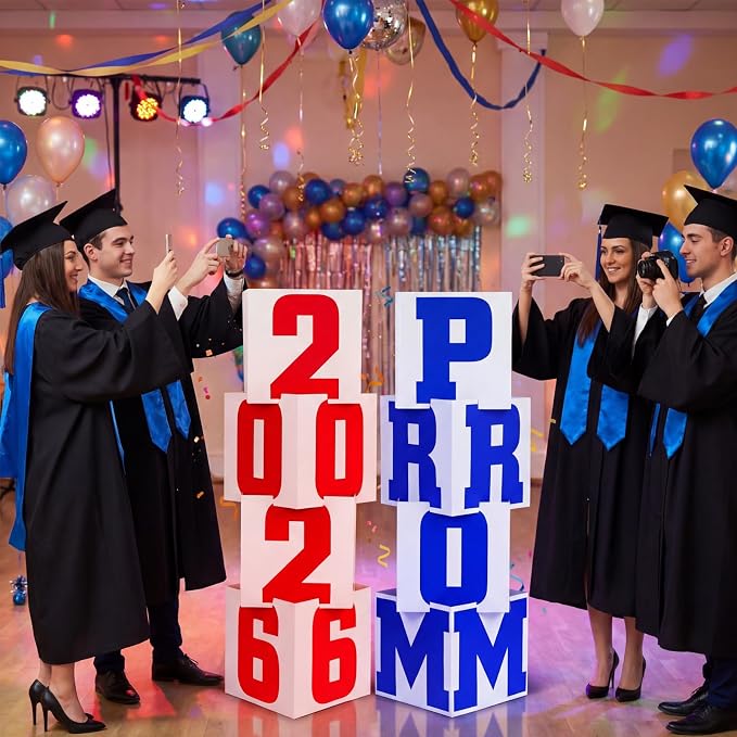 Queekay 8 Pcs Prom Column Standup Photo Booth Decorations 2026 Prom Backdrop - Image 4