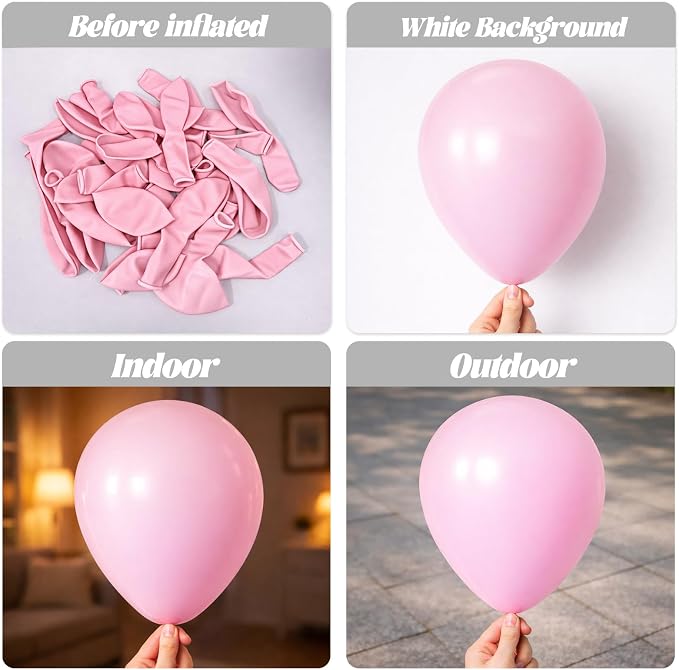 Voircoloria 90pcs Light Pink Balloons Garland Arch Kit, 18 12 10 5 Inch | - Image 3