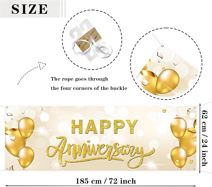 Large Happy Anniversary Banner Company Wedding Anniversary Lawn Sign Retirement - Image 2