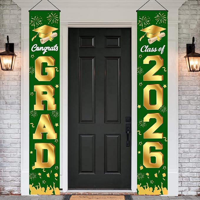 Graduation Decorations 2026 Porch Banner, Congrats Grad Class of 2026 Banner by MAMFEOV
