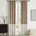 BULBUL Luxury Two Tone Velvet Curtains 120 inch- Cream Ivory Champagne | Modern by ModernShinyVelvetCurtains