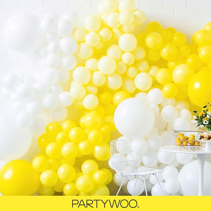 PartyWoo Yellow Balloons 140pcs Matte Yellow Balloons Different Sizes | 18 12 - Image 8