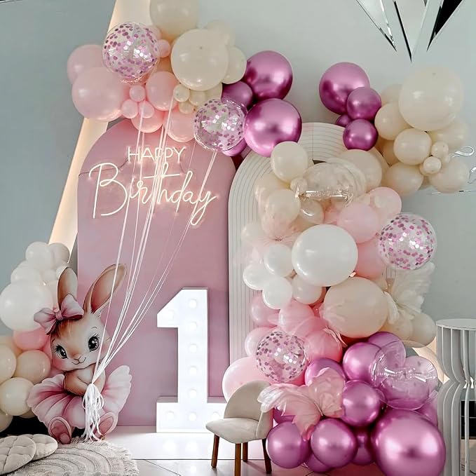 Pink and White Balloon Garland Arch Kit - Image 4