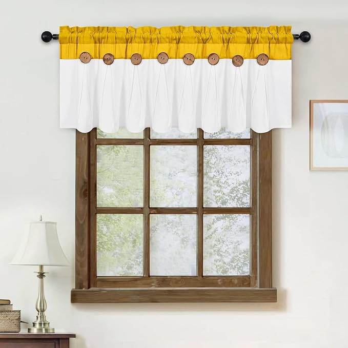 Farmhouse Valance Curtains, Boho Cotton Linen Kitchen Valance, Rod Pocket - Image 7