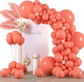 Voircoloria 130pcs Coral Red Balloons Garland Arch Kit, 18 12 10 5 Inch | by Voircoloria