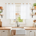 YoungsTex White Linen Curtains 36 Inch Length by YoungsTex